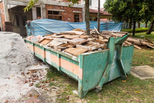 Waste removal truck in South East London streets